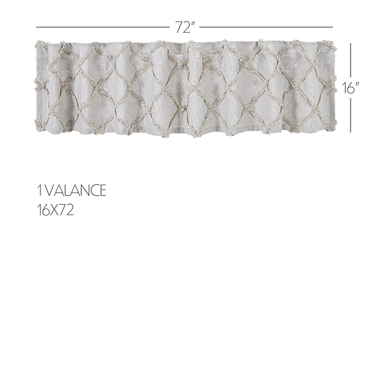 Vhc Brands Frayed Lattice Rod Pocket Tailored Valance