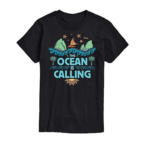 Mens Short Sleeve Moana Graphic T-Shirt, Small, Black