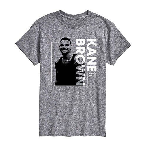 Mens Short Sleeve Kane Brown Graphic T-Shirt, Medium, Gray