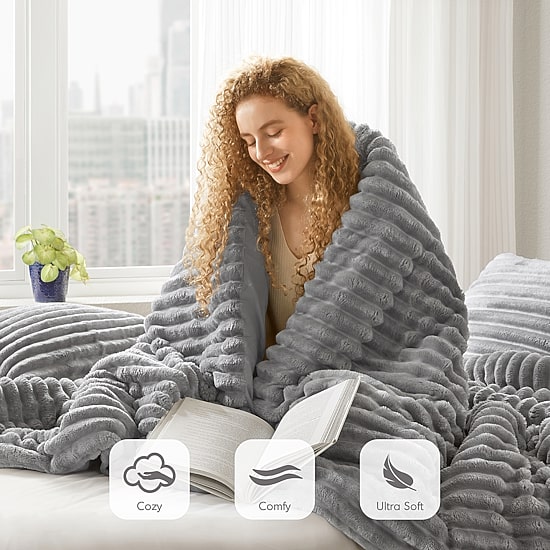 510 Design Avril Fluffy Ribbed Plush Midweight Comforter Set