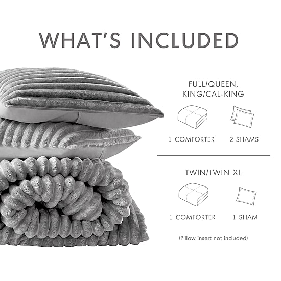 510 Design Avril Fluffy Ribbed Plush Midweight Comforter Set