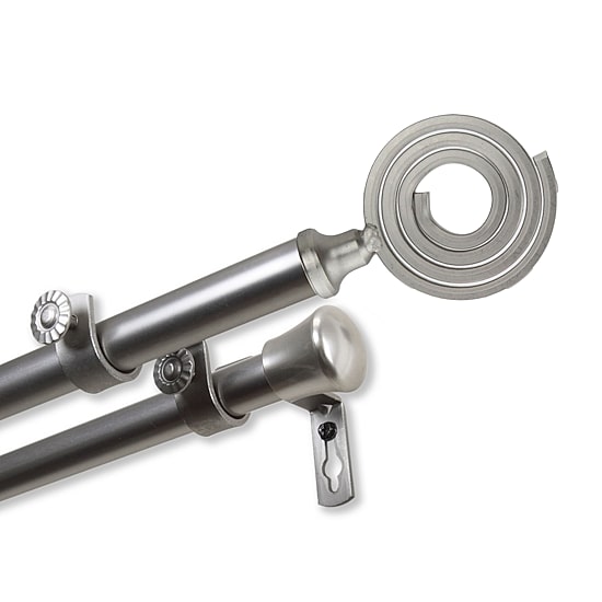 Rod Desyne Double 13/16" Adjustable Curtain Rod with Coil Finials