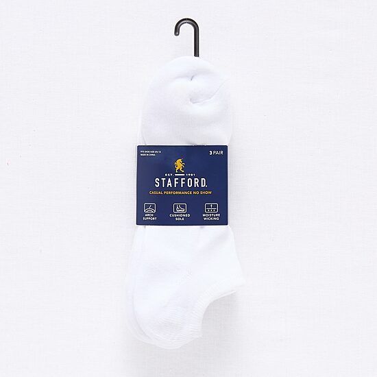 Stafford Casual Performance Mens 3 Pair No Show Socks