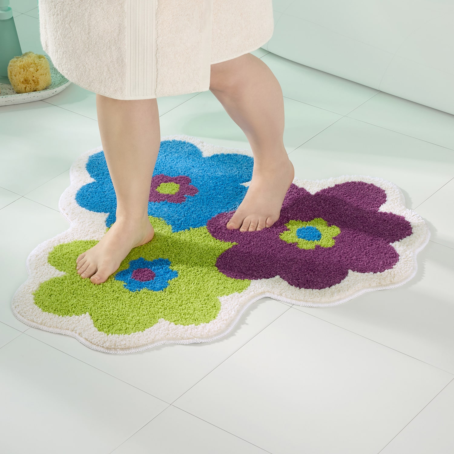 Town And Country Blossom Purple Bath Rug