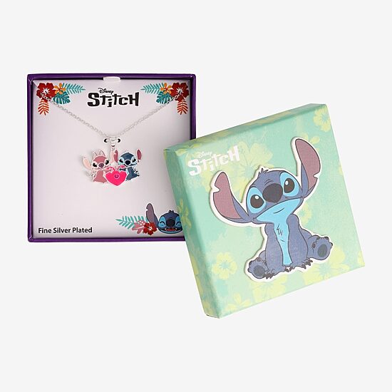 Disney Classics Angel Unisex Adult Multi Color Crystal Pure Silver Over Brass Heart 16 Inch Pendant Necklace