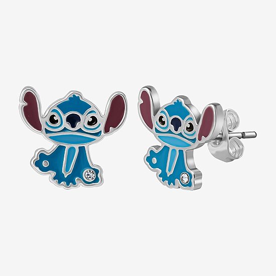 Disney Classics Unisex Adult Crystal Flower Lilo & Stitch 2 Pair Earring Set