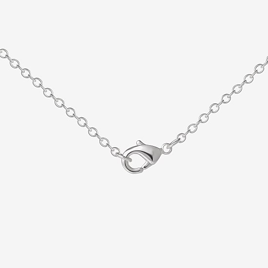 Disney Classics Unisex Adult Crystal Pure Silver Over Brass 18 Inch Pendant Necklace