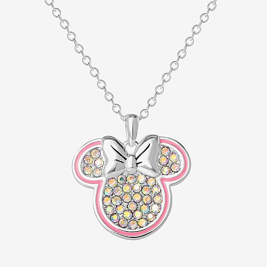 Disney Classics Unisex Adult Crystal Pure Silver Over Brass 18 Inch Pendant Necklace
