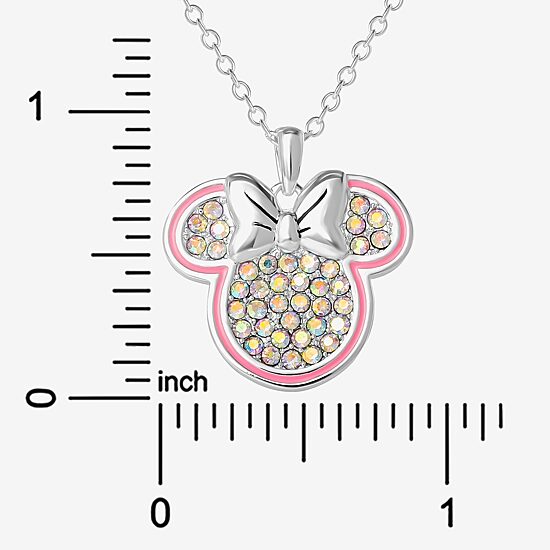 Disney Classics Unisex Adult Crystal Pure Silver Over Brass 18 Inch Pendant Necklace