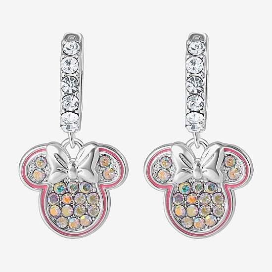 Disney Classics Unisex Adult Crystal 24.2mm Minnie Mouse Hoop Earrings