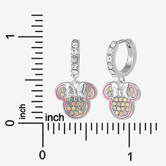 Disney Classics Unisex Adult Crystal 24.2mm Minnie Mouse Hoop Earrings