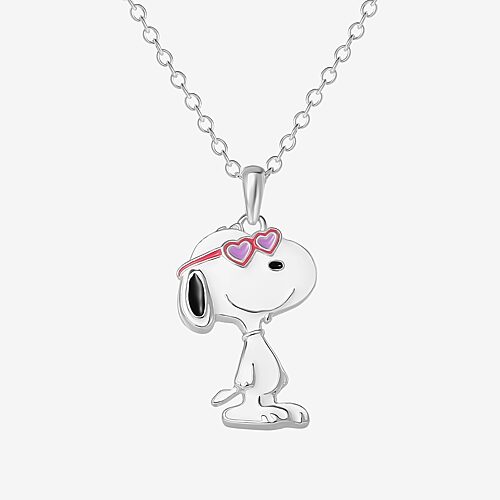 Peanuts Disney Classics Love Unisex Adult Pure Silver Over Brass 18 Inch Pendant Necklace In No Color