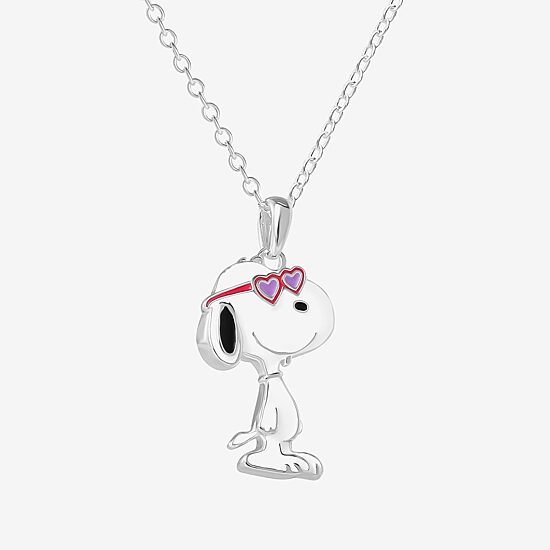 Disney Classics Love Unisex Adult Pure Silver Over Brass 18 Inch Pendant Necklace