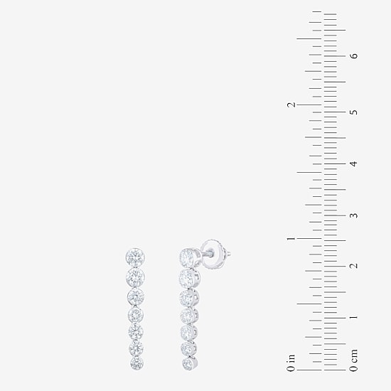 Floating Diamonds (F, Vs2) Womens 1 1/2 CT. T.W. Lab Grown White Diamond 14K Gold Drop Earrings