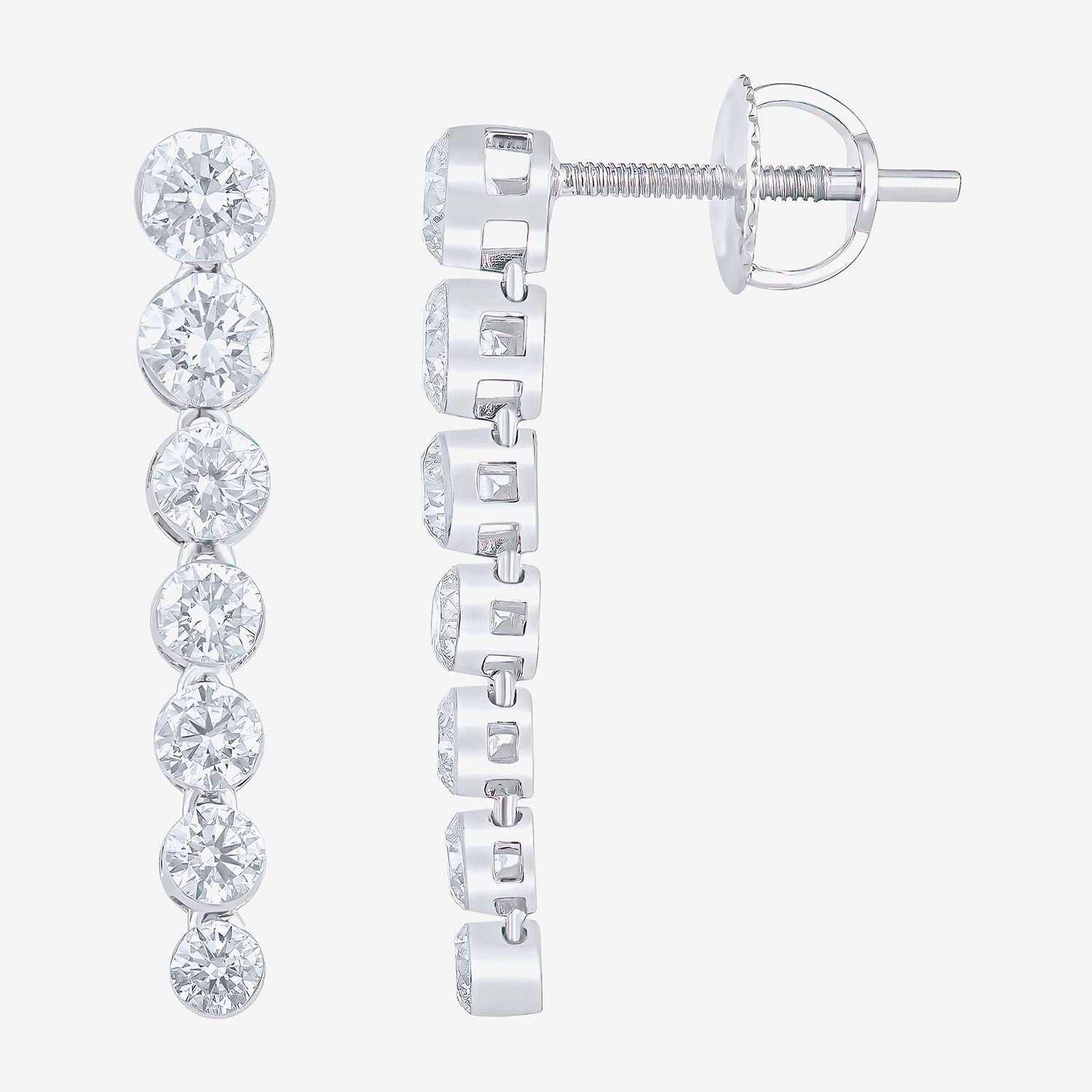 Floating Diamonds (F, Vs2) Womens 1 1/2 CT. T.W. Lab Grown White Diamond 14K Gold Drop Earrings