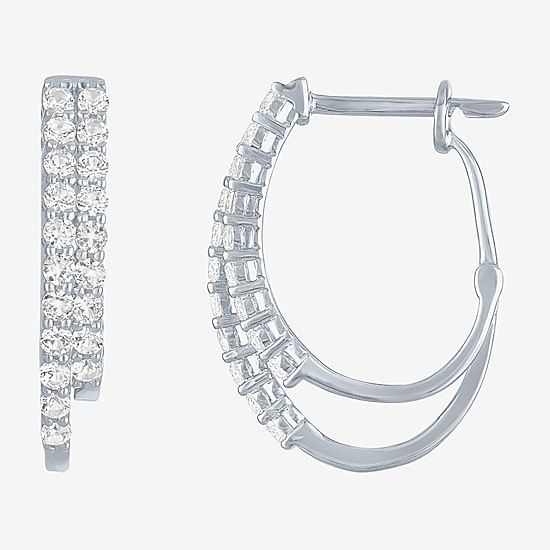 Yes, Please! Womens Lab Created White Sapphire Sterling Silver Pear Round 2 Pair Jewelry Set