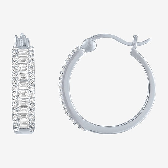 Yes, Please! Womens Lab Created White Sapphire Sterling Silver 2 Pair Jewelry Set