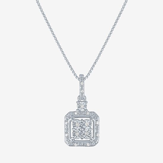 Diamond Blossom Womens 1/10 CT. T.W. Natural White Diamond Sterling Silver 2-pc. Jewelry Set