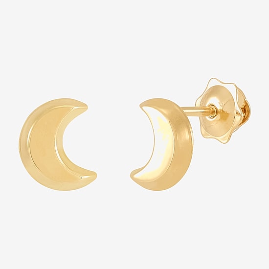 Limited Quantities! Kids 14K Gold 6.5mm Moon Stud Earrings
