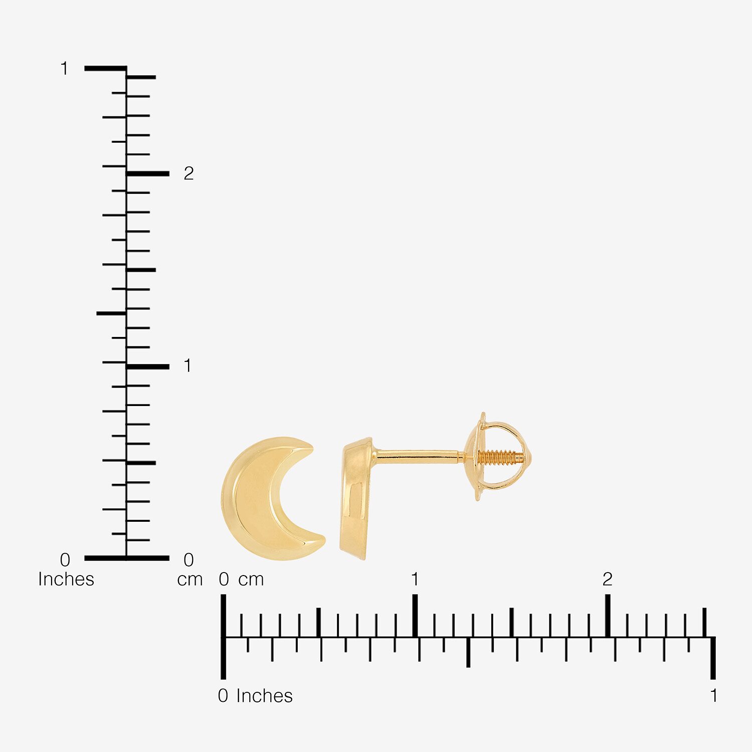 Limited Quantities! Kids 14K Gold 6.5mm Moon Stud Earrings