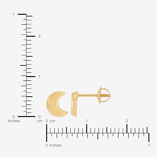 Limited Quantities! Kids 14K Gold 6.5mm Moon Stud Earrings