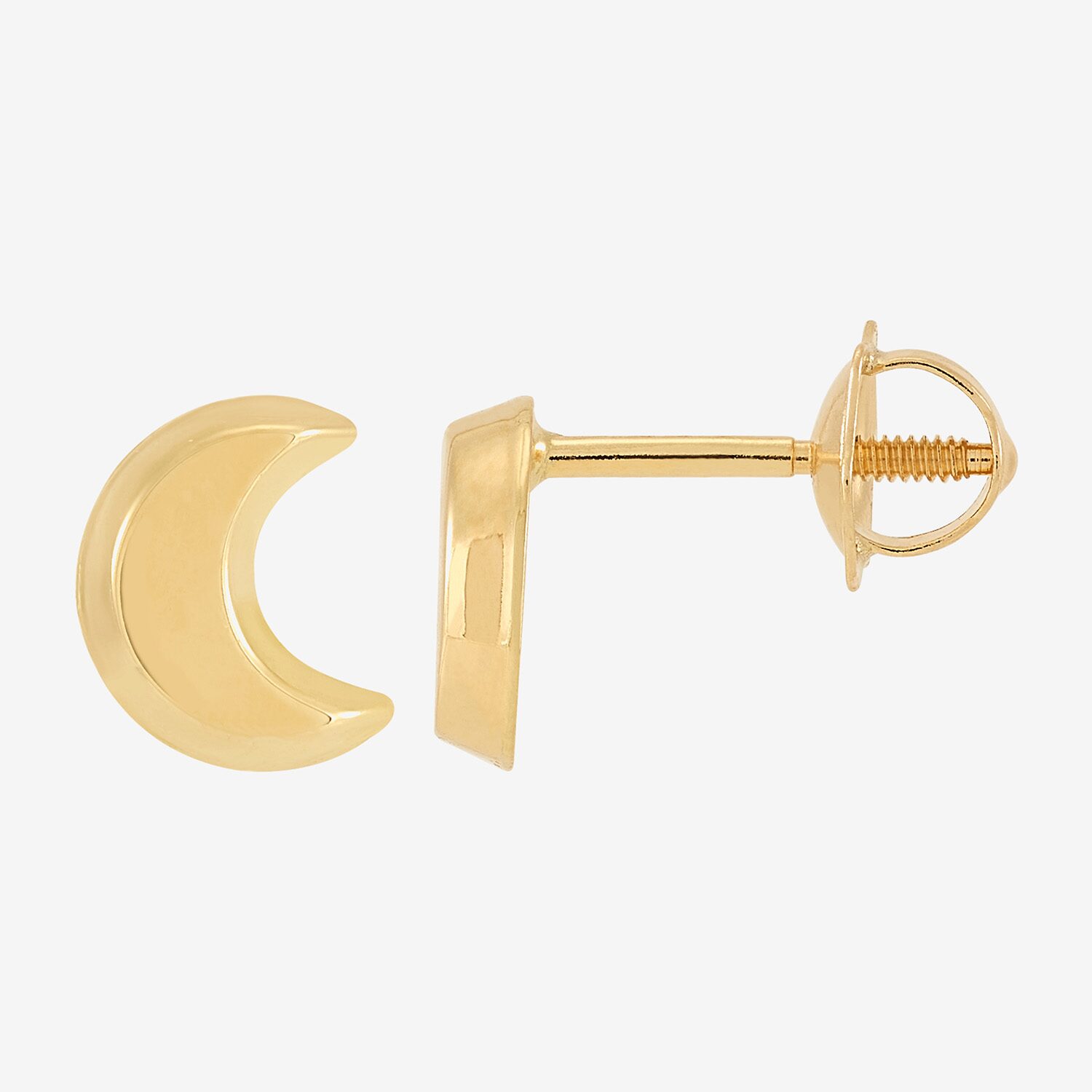 Limited Quantities! Kids 14K Gold 6.5mm Moon Stud Earrings