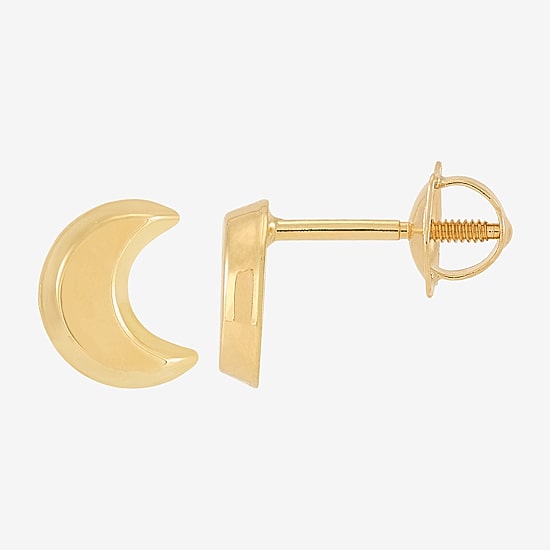 Limited Quantities! Kids 14K Gold 6.5mm Moon Stud Earrings