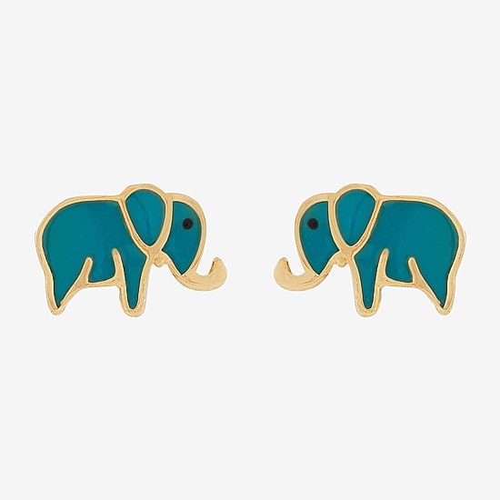Limited Quantites! Kids Elephant 14K Gold 6.4mm Stud Earrings