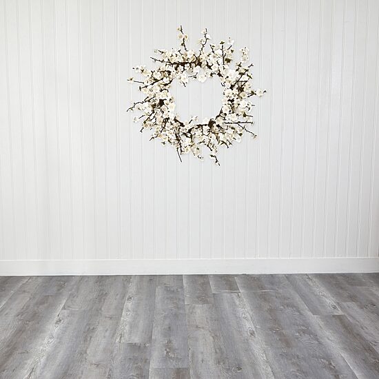 Nearly Natural 24in. Plum Blossom Wreath