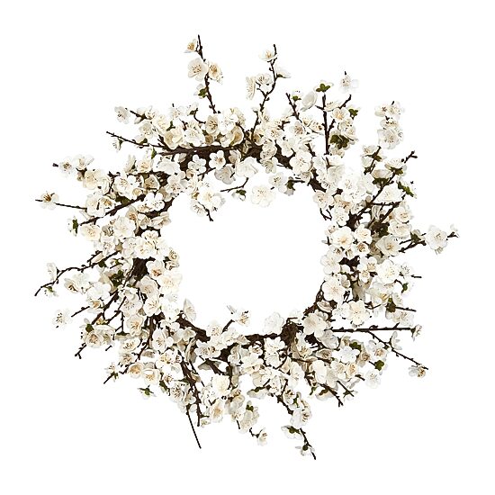 Nearly Natural 24in. Plum Blossom Wreath