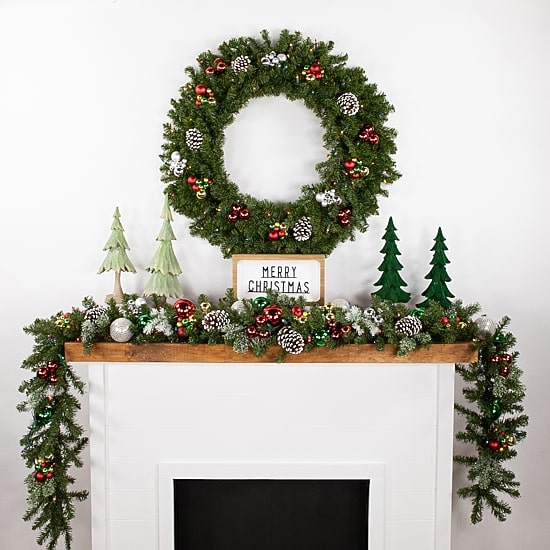 Northlight Canadian Pine Artificial 36 Inch Multi Lights Pre-Lit Wreath