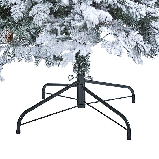 Nearly Natural Montana Down Swept Spruce With Pinecones And 400 Led Lights Artificial 7 Foot Pre-Lit Flocked Spruce Christmas Tree