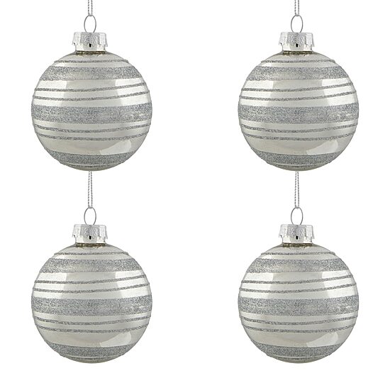 Northlight Silver Ball 4-pc. Christmas Ornament