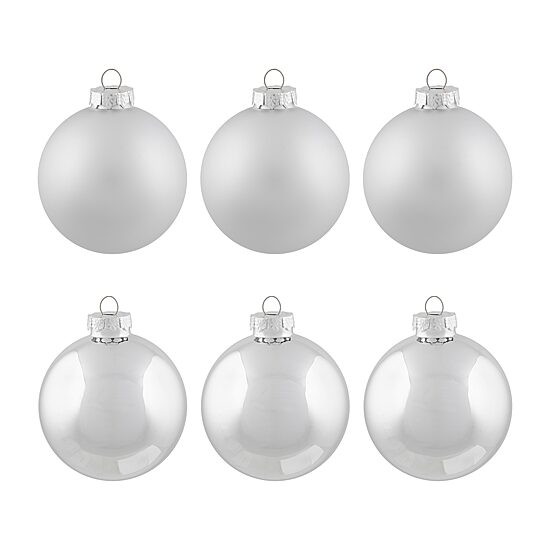 Northlight Silver And Matte Ball 6-pc. Christmas Ornament