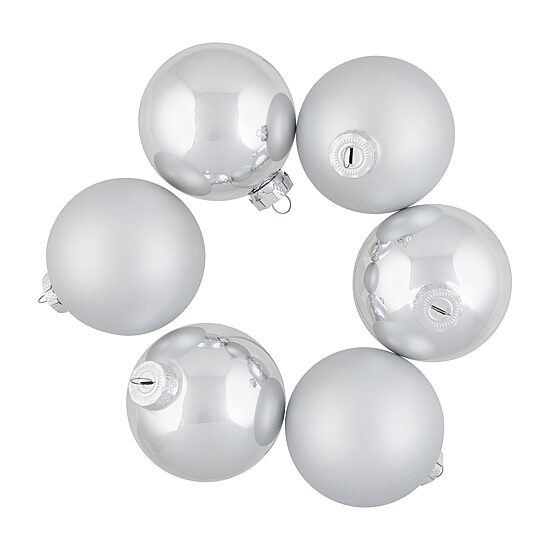 Northlight Silver And Matte Ball 6-pc. Christmas Ornament