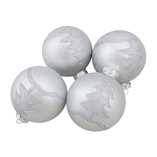 Northlight Silver Glass Ball 4-pc. Christmas Ornament