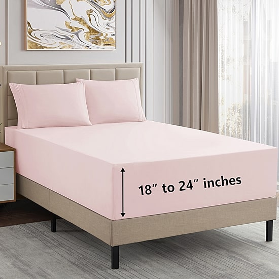Sweet Home Collection™ 18"-24" Extra Deep Pocket, Double Brushed High End Microfiber Sheet Set