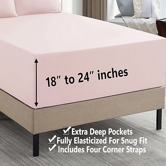 Sweet Home Collection™ 18"-24" Extra Deep Pocket, Double Brushed High End Microfiber Sheet Set