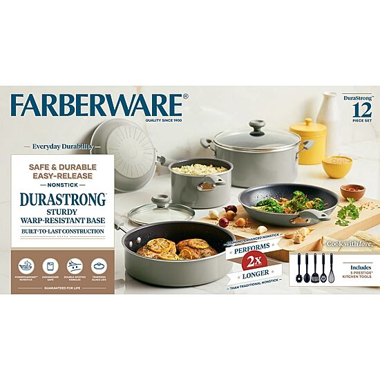Farberware DuraStrong Aluminum 12-pc. Cookware Set