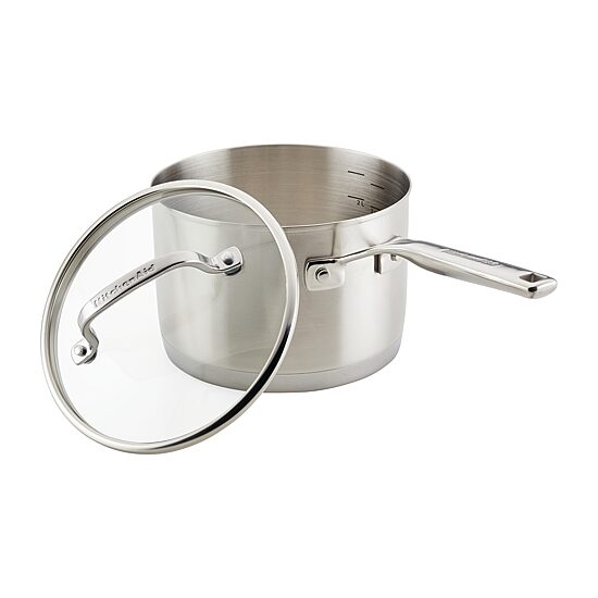 Kitchen Aid Stainless Steel 3-Ply Base 3-qt. Covered Sauce Pan