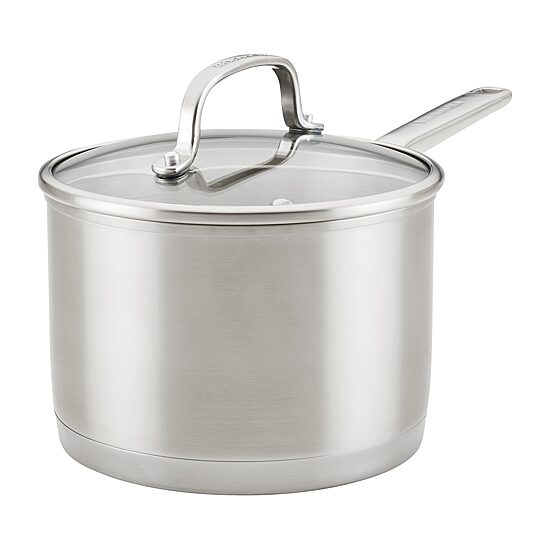 Kitchen Aid Stainless Steel 3-Ply Base 3-qt. Covered Sauce Pan