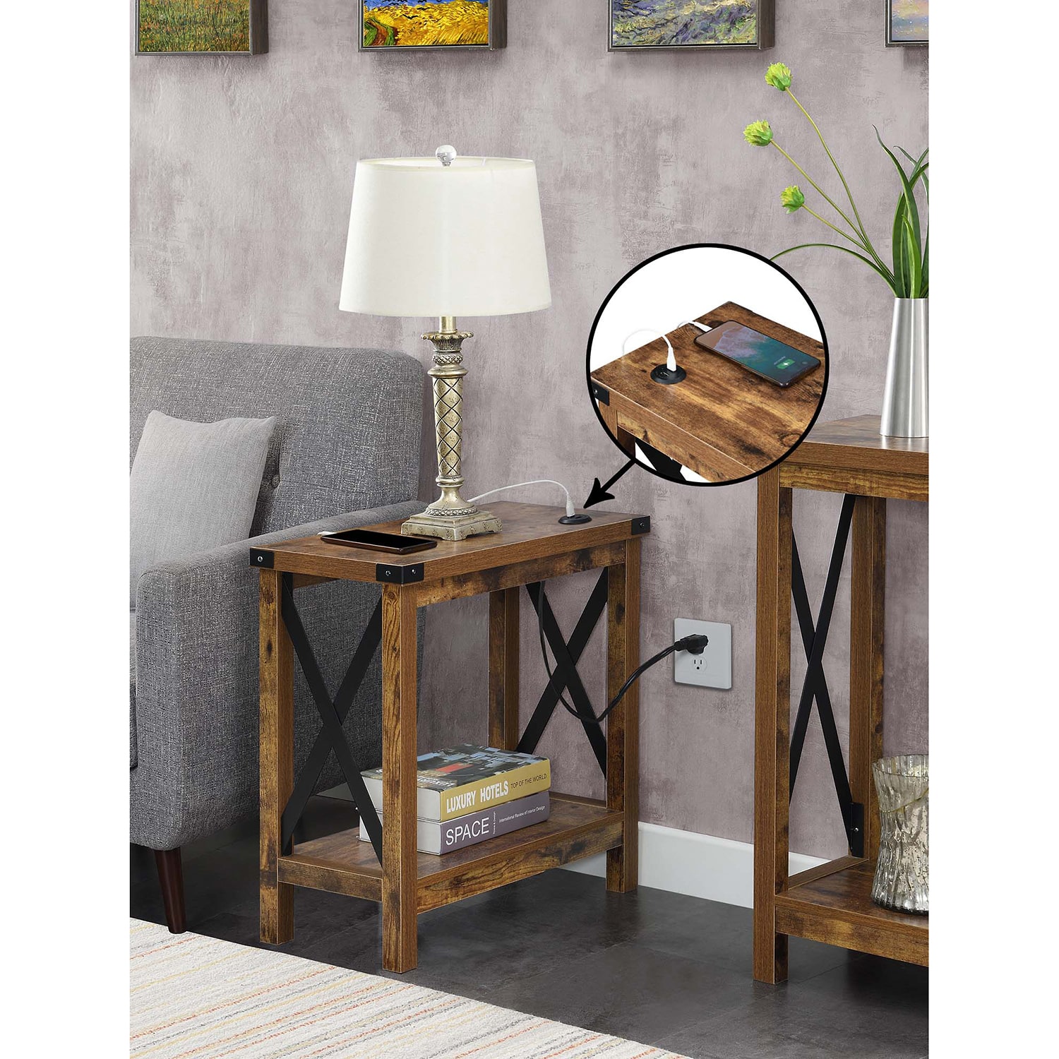 Convenience Concepts Durango Living Room Collection Chairside Table
