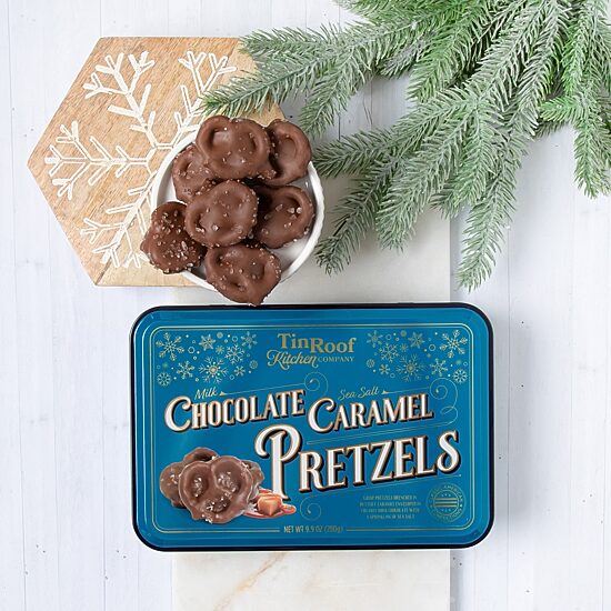 Tin Roof Kitchen Company Milk Chocolate Caramel Pretzels Tin