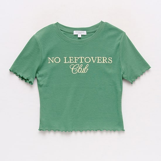 Grayson Threads, The Label No Leftovers Club Baby Tee Womens Juniors Crew Neck Short Sleeve Fitted Graphic T-Shirt
