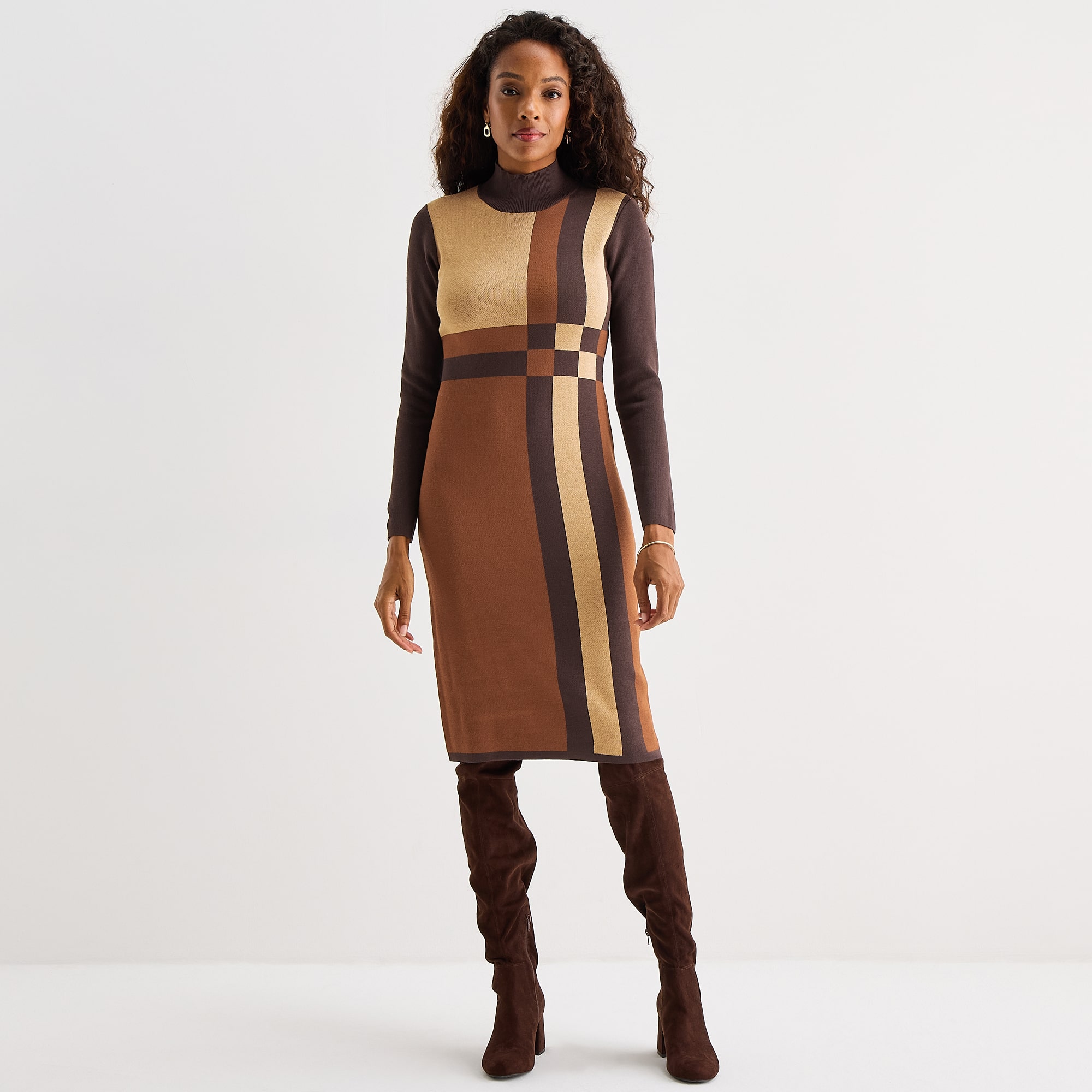 Danny & Nicole Womens Long Sleeve Sweater Dress