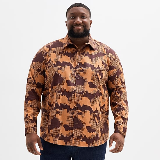 Shaquille O'Neal XLG™ Mens Long Sleeve Classic Fit Big and Tall Button-Down Shirt