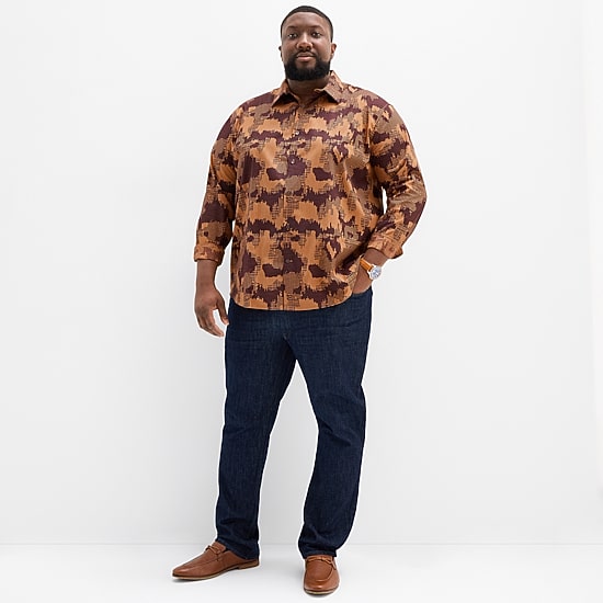 Shaquille O'Neal XLG™ Mens Long Sleeve Classic Fit Big and Tall Button-Down Shirt
