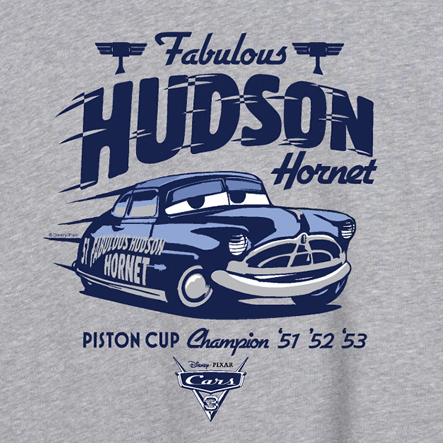 Disney Cars Doc Hudson Tee Womens Juniors Crew Neck Short Sleeve Oversized Graphic T-Shirt