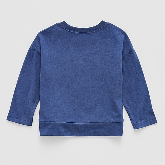 Okie Dokie Baby Boys Round Neck Long Sleeve Regular Fit Graphic T-Shirt