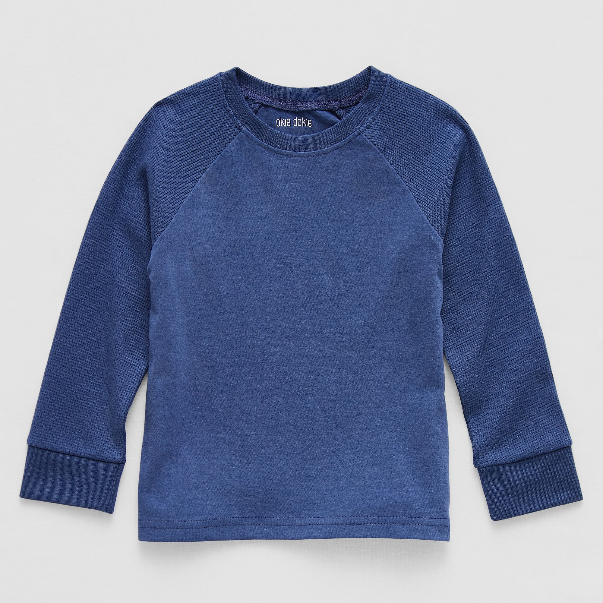 Okie Dokie Toddler & Little Boys Round Neck Waffle Long Sleeve T-Shirt